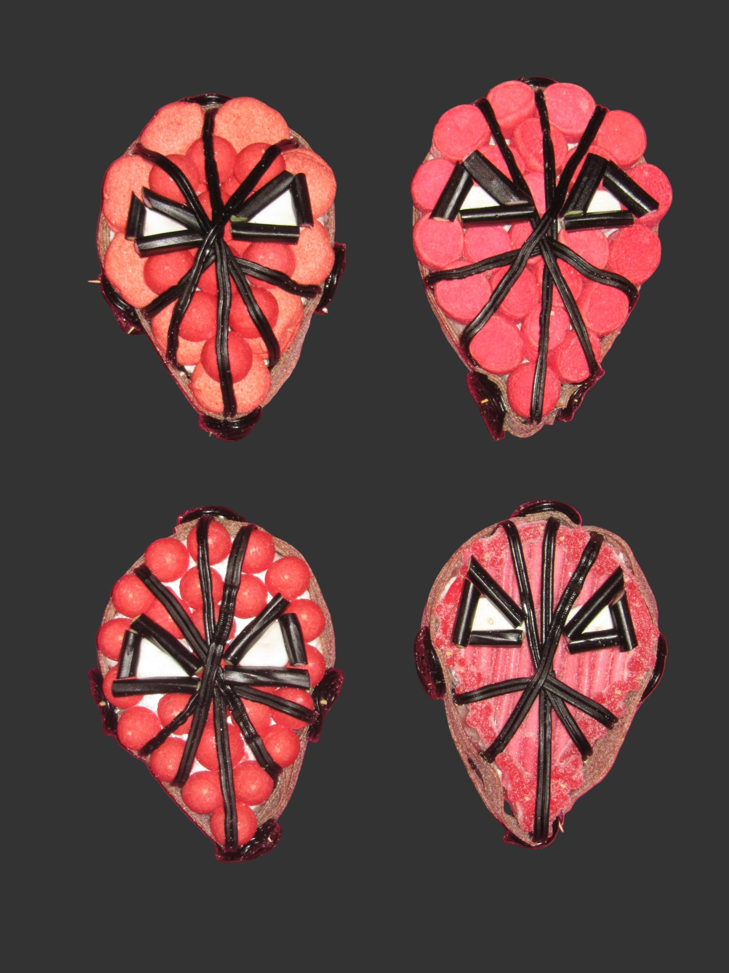 Lot de 4 visages super-héros araignée