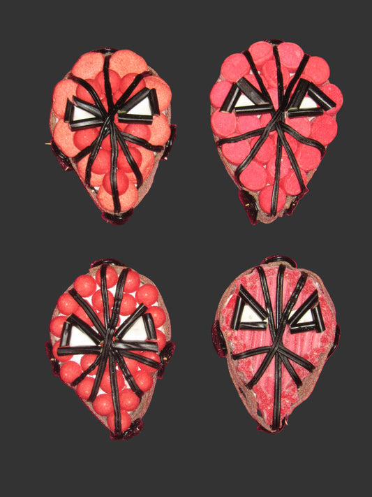 Lot de 4 visages super-héros araignée
